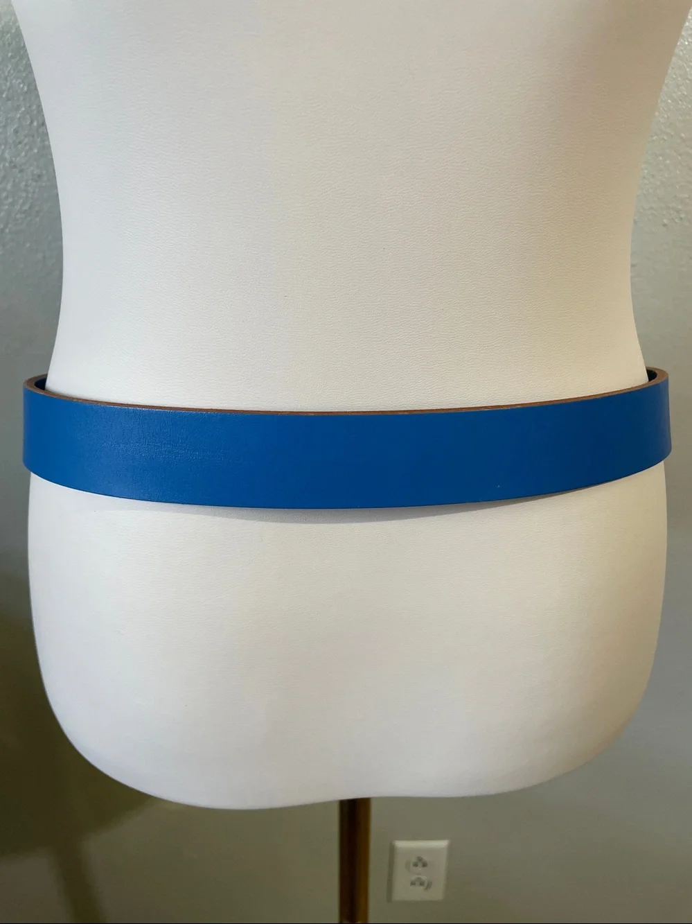 Leather Made In Italy Belt Sz 34 Blue Classic Minimalist Men Wear Club Monoco